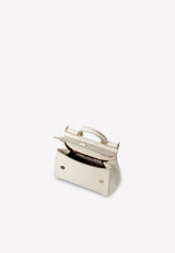 Dolce & Gabbana Small Sicily Top Handle Bag in Dauphine Leather White BB6003 A1001 80001