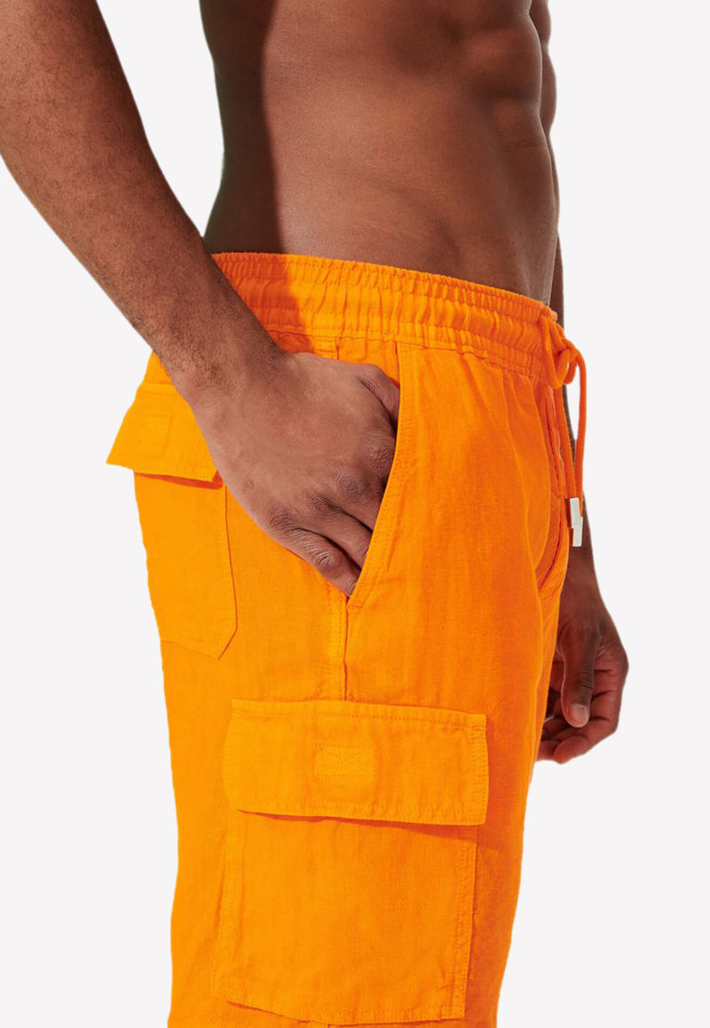 Vilebrequin Baie Cargo Bermuda Shorts Orange BAIE9U01-195