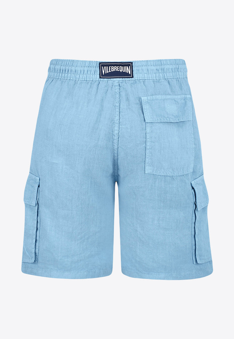 Vilebrequin Baie Bermuda Cargo Shorts BAIU3U01-368 Light Blue