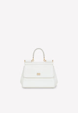 Dolce & Gabbana Small Sicily Top Handle Bag in Dauphine Leather White BB6003 A1095 80002