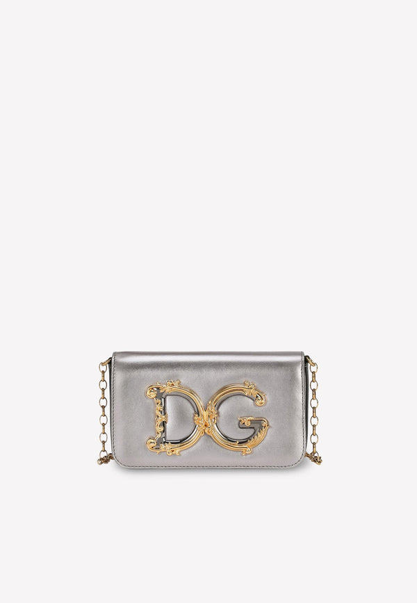 Dolce & Gabbana DG Girls Nappa Mordore Leather Chain Clutch BB6885 AW121 80750