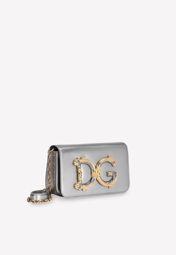 Dolce & Gabbana DG Girls Nappa Mordore Leather Chain Clutch BB6885 AW121 80750