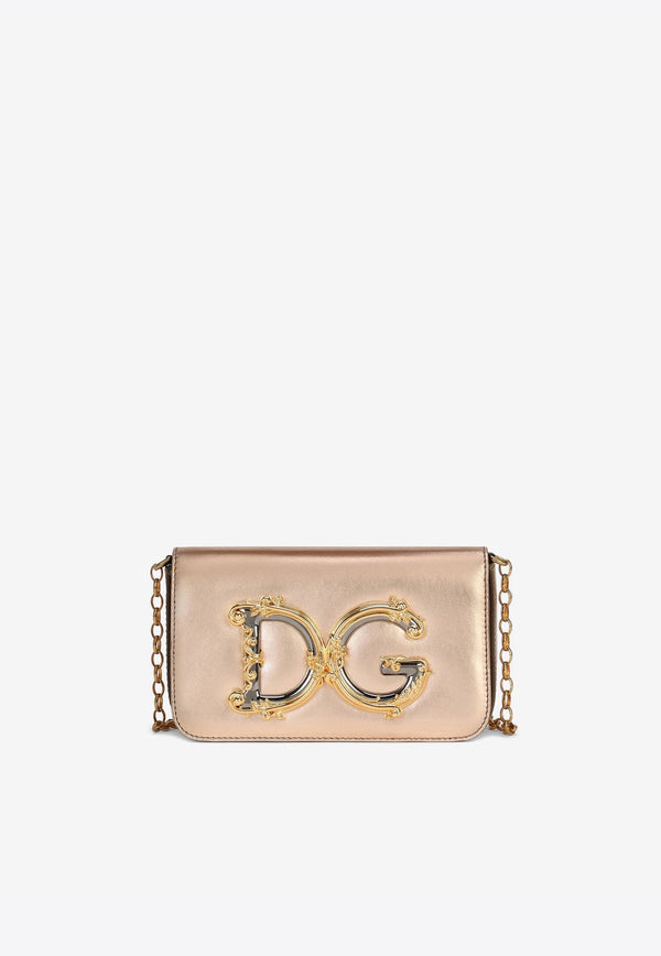 Dolce & Gabbana DG Girls Nappa Mordore Leather Chain Clutch BB6885 AW121 87502