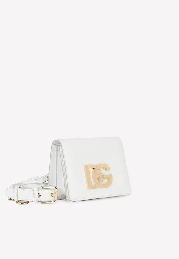 Dolce & Gabbana DG Logo Calf Leather Shoulder Bag White BB7037 AW576 80002