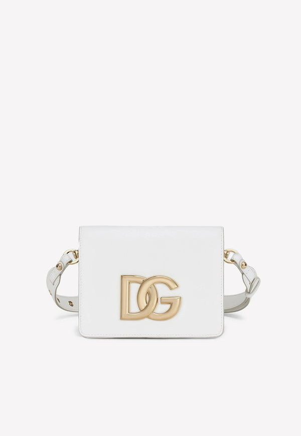 Dolce & Gabbana DG Logo Calf Leather Shoulder Bag White BB7037 AW576 80002