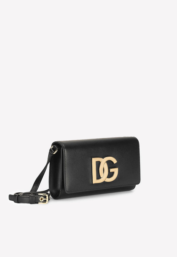 Dolce & Gabbana DG Logo Clutch Bag in Calf Leather Black BB7082 AW576 80999
