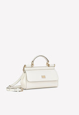 Dolce & Gabbana Small Sicily Top Handle Bag in Dauphine Leather White BB7116 A1001 80001