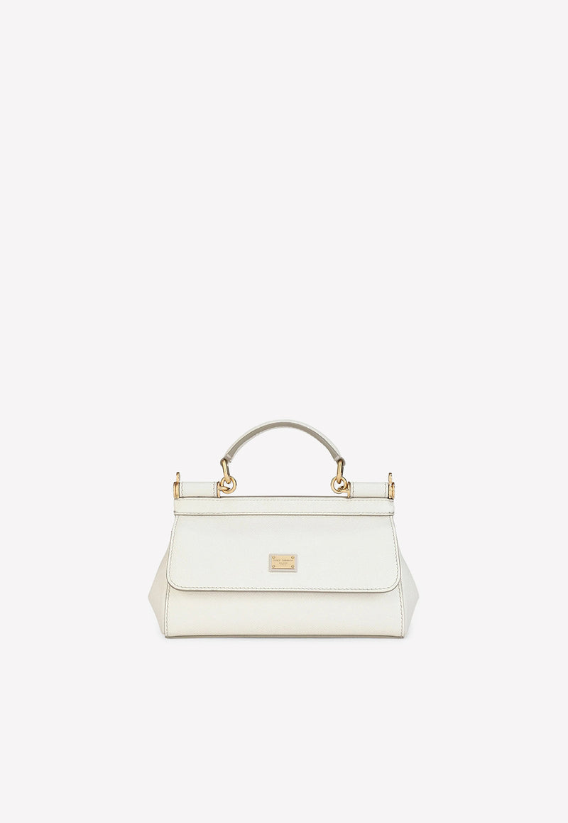Dolce & Gabbana Small Sicily Top Handle Bag in Dauphine Leather White BB7116 A1001 80001