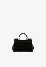 Dolce & Gabbana Small Sicily Top Handle Bag in Polished Leather BB7116 A1037 80999 Black