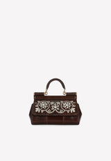 Dolce & Gabbana Small Sicily Crystal Embellished Bag Brown BB7116 A8N23 87215
