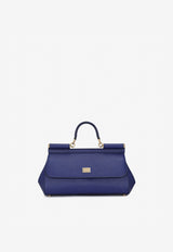 Dolce & Gabbana Medium Sicily Top Handle Bag in Dauphine Leather BB7117 A1001 80648  Blue
