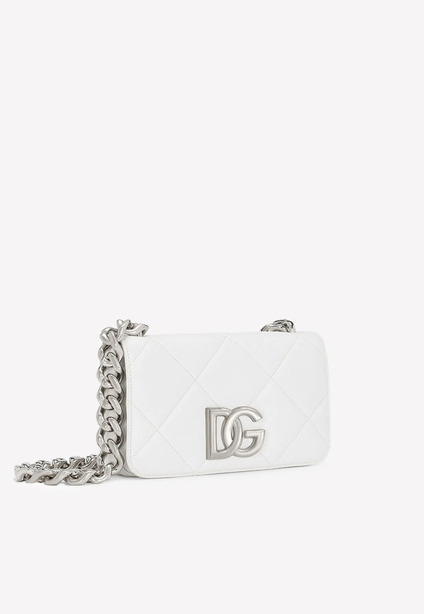 Dolce & Gabbana 3.5  Shoulder Bag in Quilted Nappa Leather White BB7192 AB638 80002