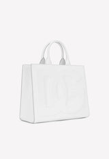 Dolce & Gabbana DG Embossed Medium Tote Bag in Calf Leather White BB7272 AQ269 80002