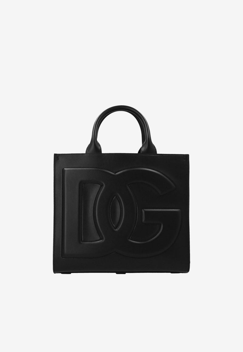 Dolce & Gabbana Large DG Embossed Tote Bag in Calf Leather BB7272 AQ269 80999  Black