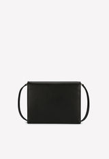 Dolce & Gabbana Logo Embossed Leather Shoulder Bag Black BB7287 AW576 80999