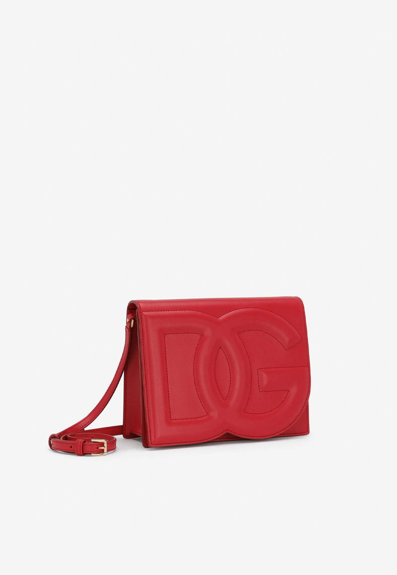 Dolce & Gabbana DG Logo Crossbody Bag in Calf Leather BB7287 AW576 8X052 Red