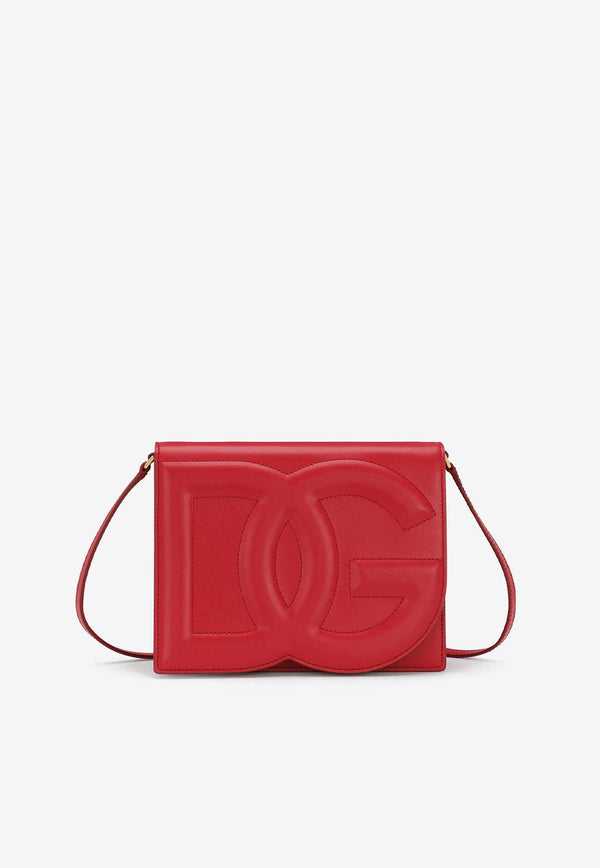 Dolce & Gabbana DG Logo Crossbody Bag in Calf Leather BB7287 AW576 8X052 Red