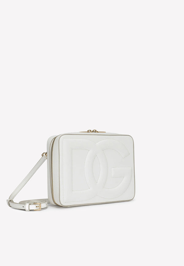 Dolce & Gabbana Medium Logo Camera Bag in Calf Leather White BB7290 AW576 80002