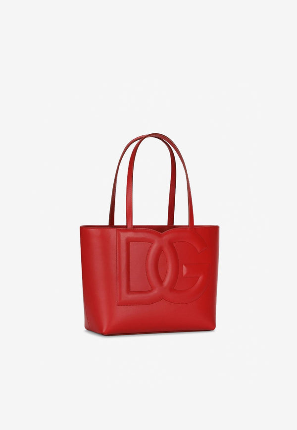 Dolce & Gabbana Small DG Logo Tote Bag in Calf Leather BB7337 AW576 8X052 Red