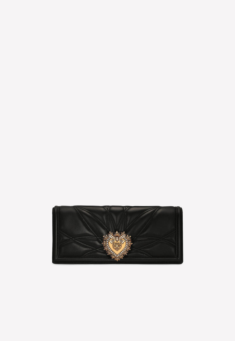 Dolce & Gabbana Devotion Baguette Shoulder Bag in Quilted Nappa Leather BB7347 AW437 80999 Black