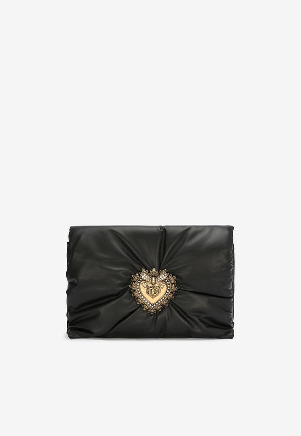 Dolce & Gabbana Medium Devotion Clutch in Calf Leather BB7349 AK274 80999 Black