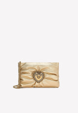 Dolce & Gabbana Small Devotion Crossbody Bag in Metallic Leather BB7378 AY812 8H945 Gold