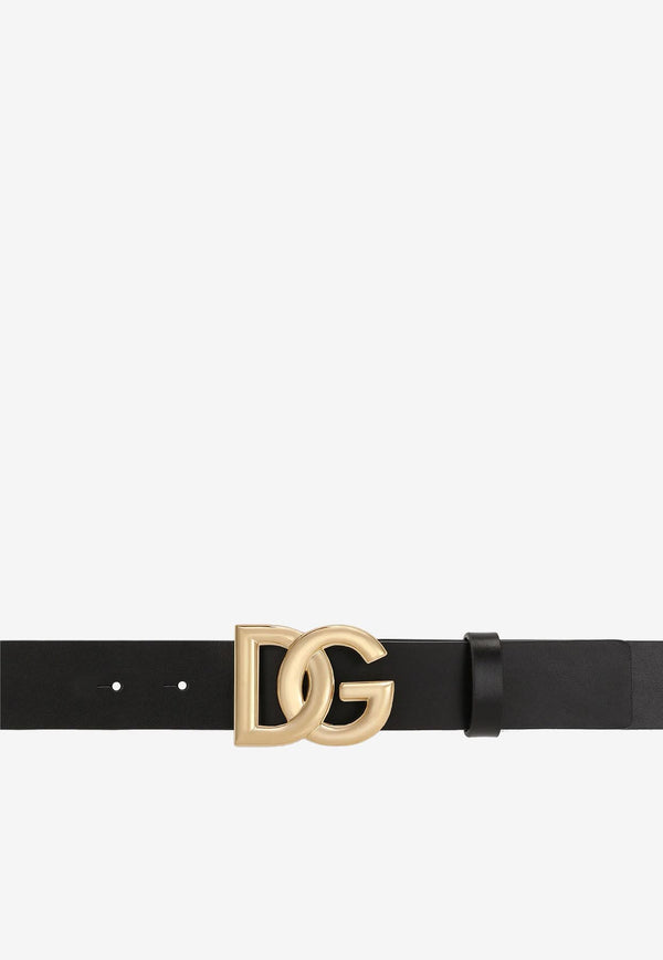 Dolce & Gabbana DG Buckle Belt in Calf Leather Black BC4644 AX622 8E831