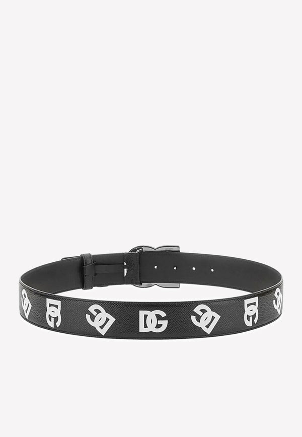 Dolce & Gabbana Logo-Print Leather Belt Monochrome BC4646 AG220 HNVAA