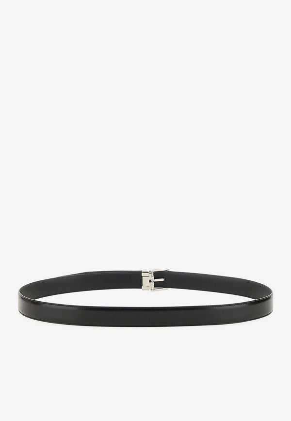 Dolce & Gabbana Square-Buckle Leather Belt Black BC4703 AD558 80999
