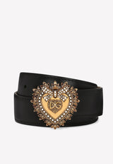 Dolce & Gabbana Devotion Logo Leather Belt BE1315 AK861 80999 Black