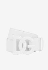 Dolce & Gabbana DG Logo Leather Belt BE1578 AQ069 80001 White