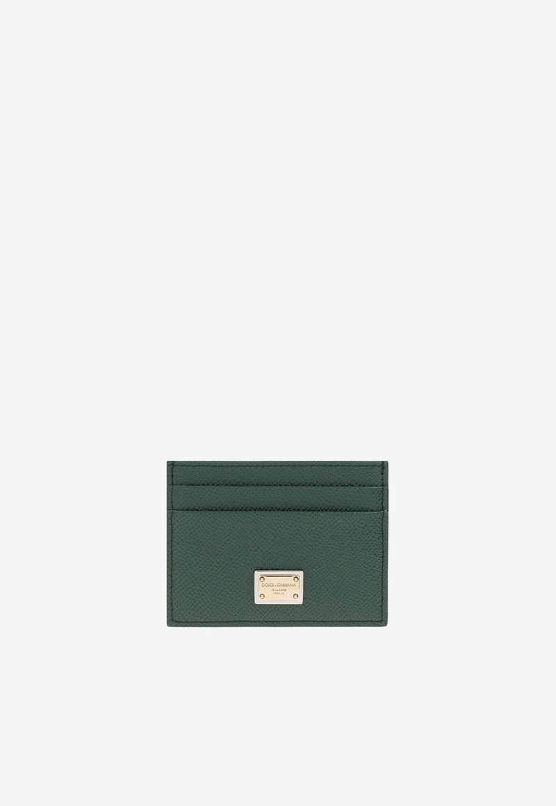 Dolce & Gabbana Calfskin Cardholder with DG Logo Green BI0330 A1001 87399