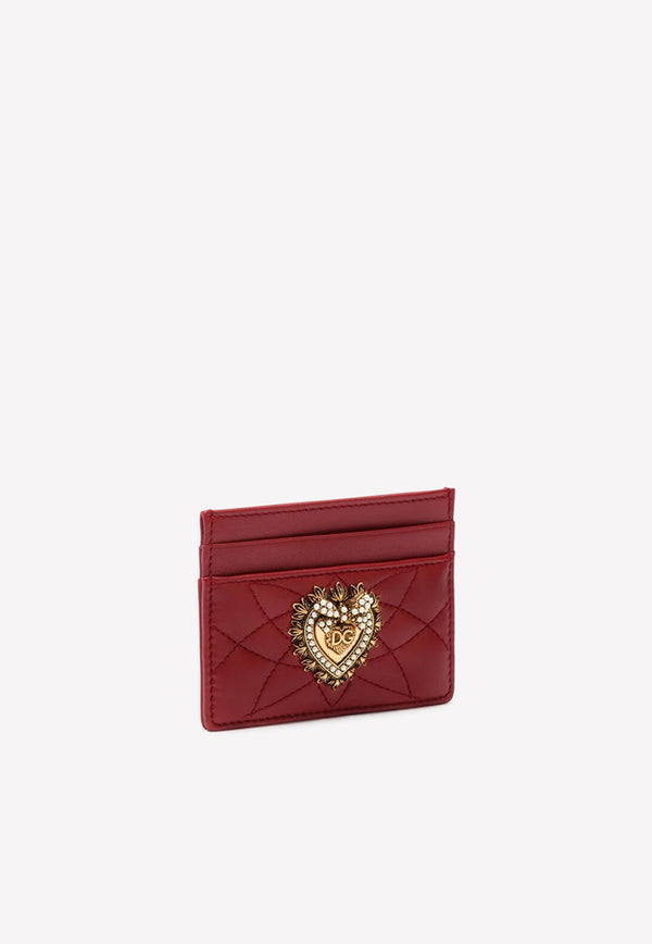 Dolce & Gabbana Devotion Cardholder in Quilted Nappa Leather BI0330 AV967 87124 Red