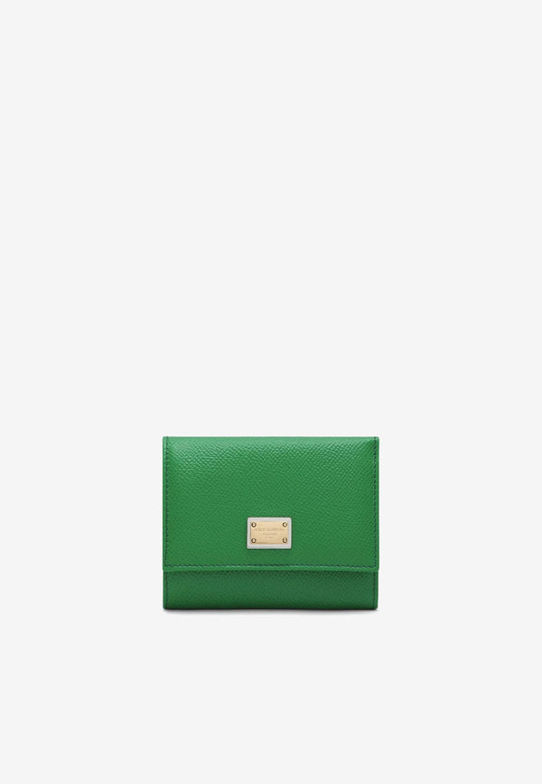 Dolce & Gabbana Logo Wallet in Dauphine Calf Leather BI0770 A1001 87192 Green