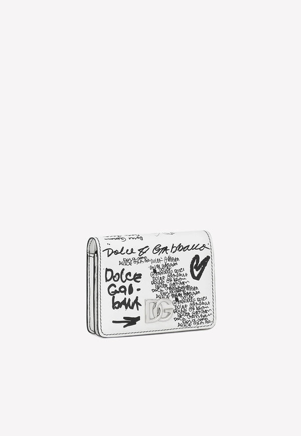 Dolce & Gabbana Logo Print DG Wallet in Calf Leather Monochrome BI1211 AD455 HWSAN