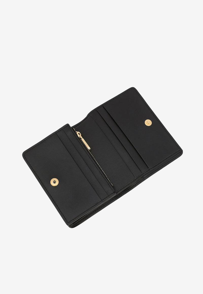 Dolce & Gabbana DG Logo Compact Wallet in Calf Leather BI1211 AW576 80999 Black