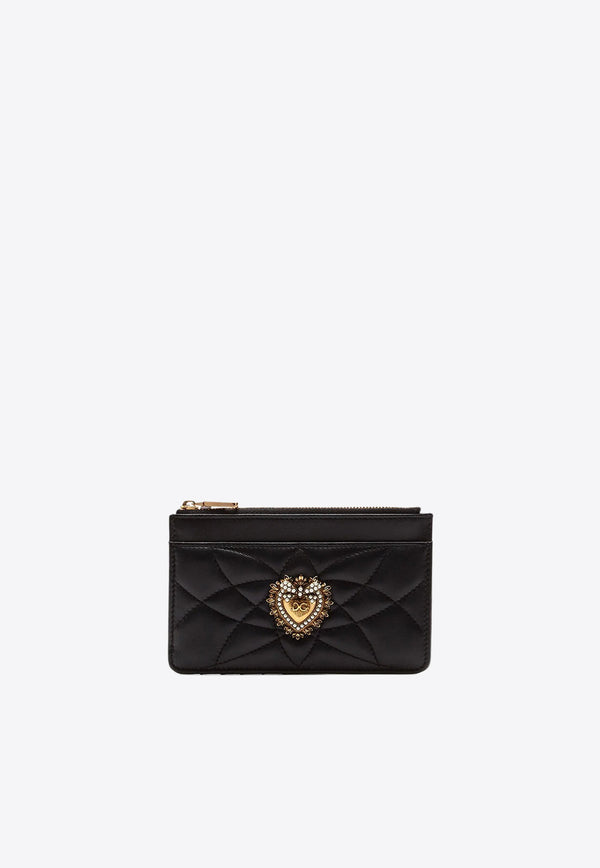 Dolce & Gabbana Medium Devotion Quilted Nappa Leather Cardholder Black BI1261 AV967 80999