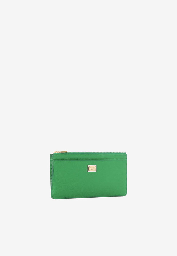 Dolce & Gabbana Large Zipped Leather Cardholder BI1265 A1001 87192 Green