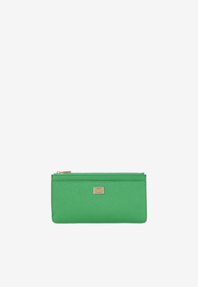Dolce & Gabbana Large Zipped Leather Cardholder BI1265 A1001 87192 Green