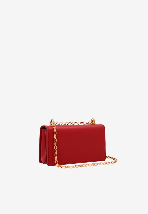 Dolce & Gabbana DG Girls Calfskin Chain Phone Bag Red BI1416 AW070 87124