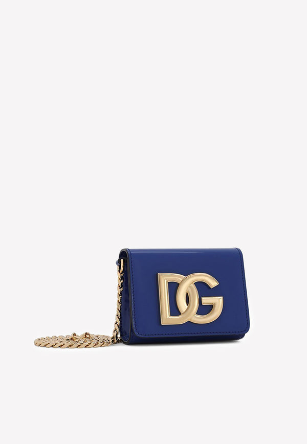 Dolce & Gabbana DG 3.5 Micro Crossbody Bag in Polished Leather Blue BI3148 A1037 80627