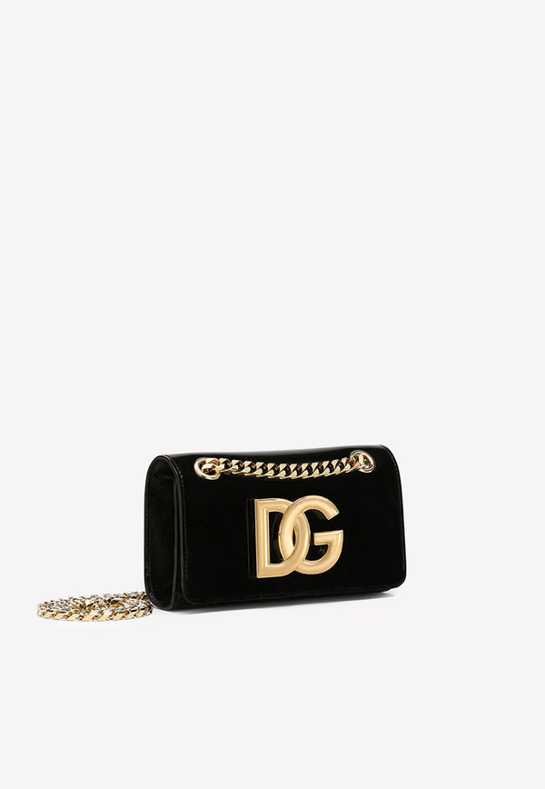 Dolce & Gabbana Phone Holder in Polished Calf Leather Black BI3152 A1037 80999