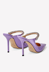 Jimmy Choo Bing 100 Patent Leather Mules with Crystal Strap Purple BING 100 PAT WISTERIA/AURORA