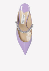 Jimmy Choo Bing 65 Patent Leather Mules with Crystal Strap Purple BING 65 PAT WISTERIA/AURORA