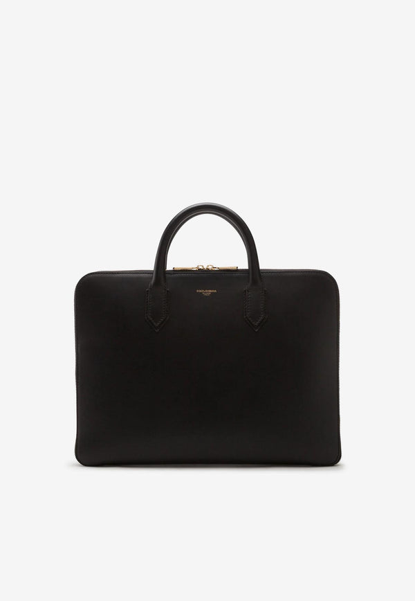 Dolce & Gabbana Monreal Briefcase in Calf Leather Black BM1710 AC954 80999