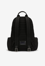 Dolce & Gabbana Logo Plate Nylon Backpack Black BM1961 AY139 8B956