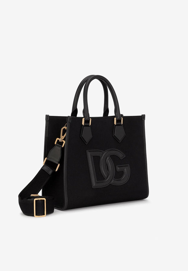 Dolce & Gabbana Canvas and Nappa Leather Shopper Bag Black BM2012 AA451 80999