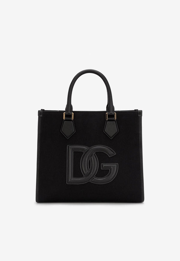 Dolce & Gabbana Canvas and Nappa Leather Shopper Bag Black BM2012 AA451 80999