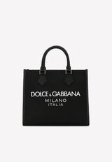 Dolce & Gabbana Small Rubberized Logo Tote Bag Black BM2012 AG182 8B956