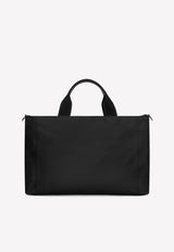 Dolce & Gabbana Nylon Duffle Bag with Rubberized Logo Black BM2125 AG182 8B956